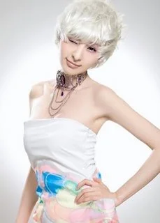 bleached white peroxide hair for asian women